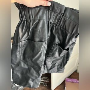 Black leather zara skirt